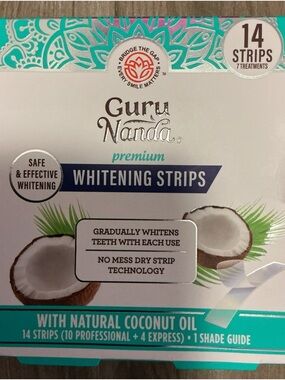 Gurunanda Teeth Whitening Strips With Natural Coconut Oil